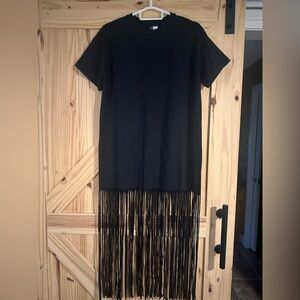 Fringe t-shirt dress